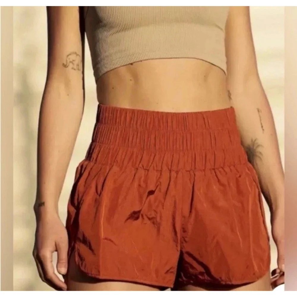 Free People Movement Shorts The Way Home Running Active Lined XL Sports Orange